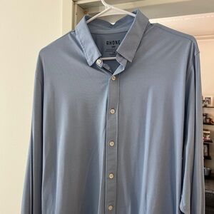 Rhone Men's Casual Light Blue Button Down Shirt